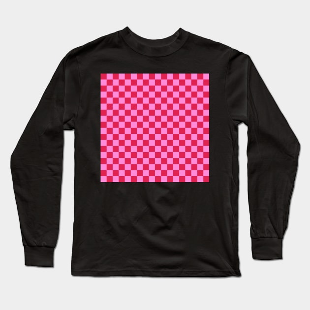 Checkered red pink Long Sleeve T-Shirt by disturbingwonderland